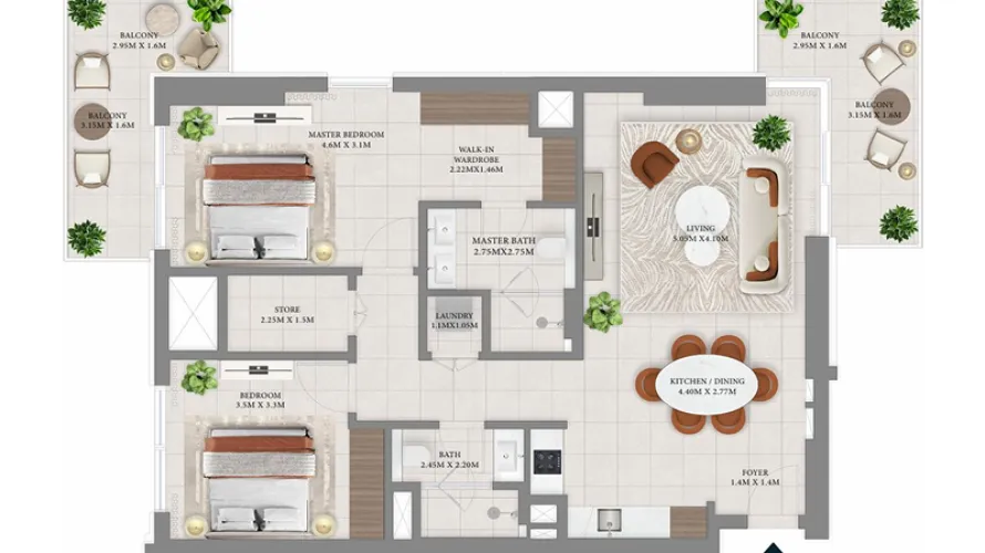 Apartamento de 1 dormitorio en Dubai Hills Estate, UAE No. 1203 № 1