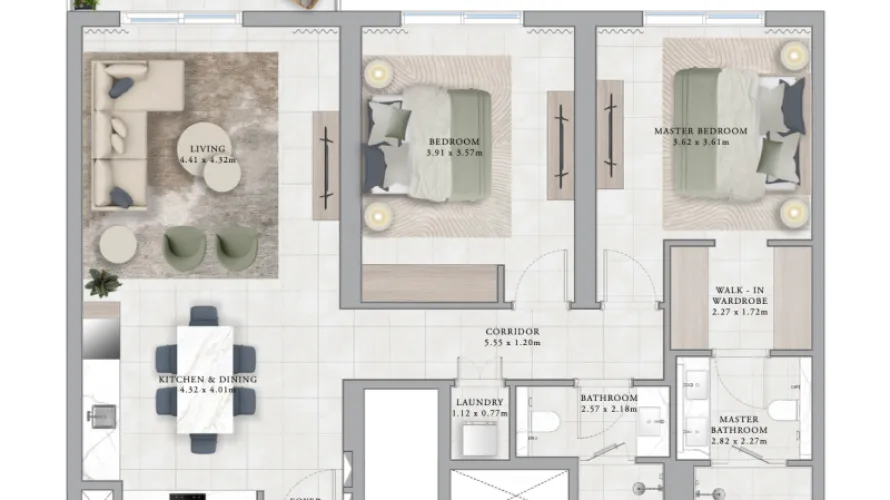 Apartamento de 1 dormitorio en Dubai Hills Estate, UAE No. 1196 № 2