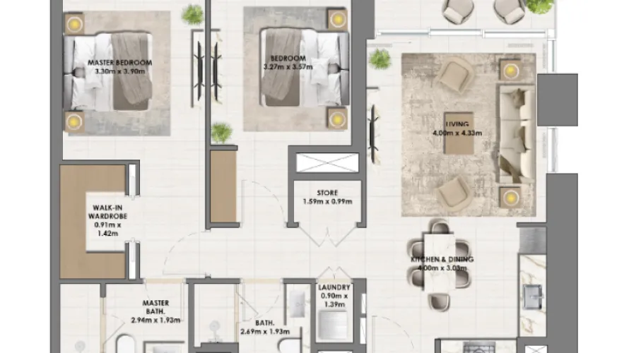 Apartamento de 1 dormitorio en Dubai Hills Estate, UAE No. 1201 № 4