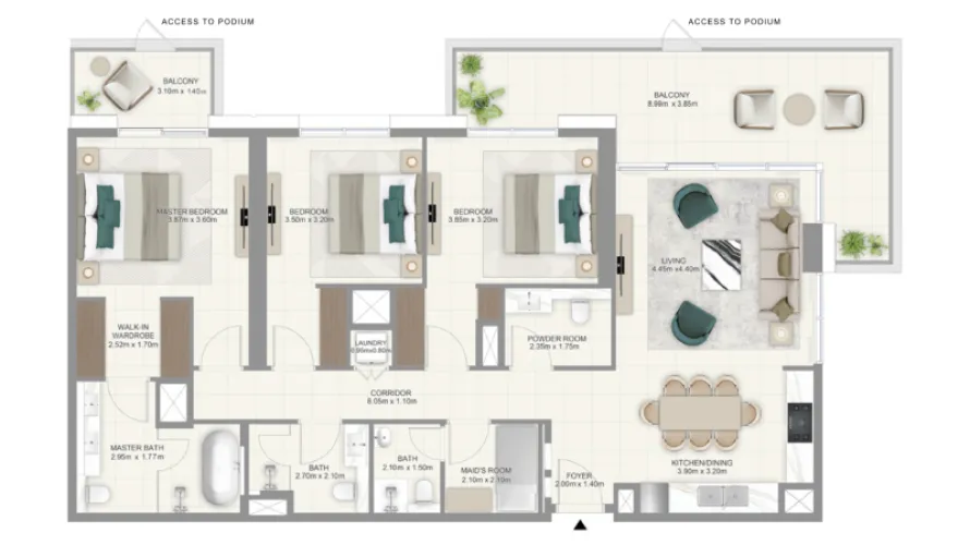 Apartamento de 1 dormitorio en Dubai Hills Estate, UAE No. 1190 № 4