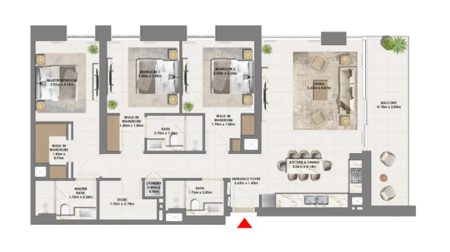 Apartamento de 1 dormitorio en Dubai Hills Estate, UAE No. 1201 № 5