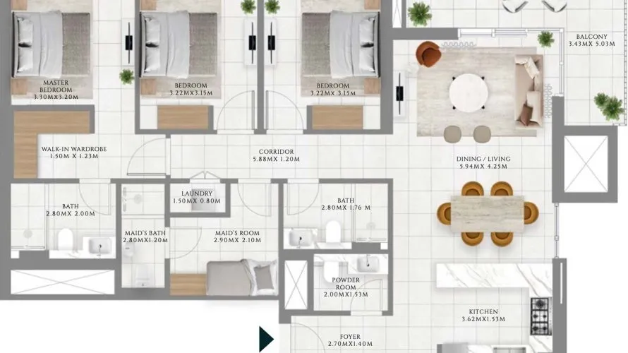 Apartamento de 1 dormitorio en Dubai Hills Estate, UAE No. 1404 № 12