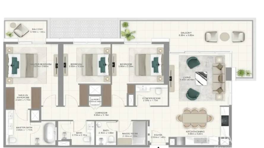 Apartamento de 3 dormitorios en Dubai Hills Estate, UAE No. 1894