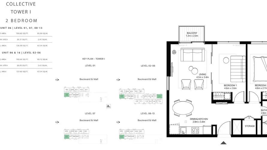 Apartamento de 1 dormitorio en Dubai Hills Estate, UAE No. 1754