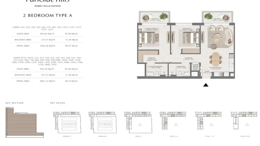 Apartamento de 3 dormitorios en Dubai Hills Estate, UAE No. 1893