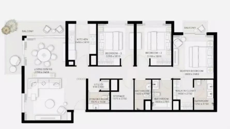 Appartement de 3 chambres à Park Ridge, UAE No. 771