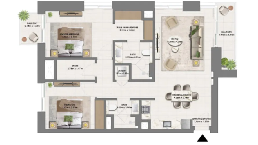Appartement de 1 chambre à Dubai Hills Estate, UAE No. 1193 № 2