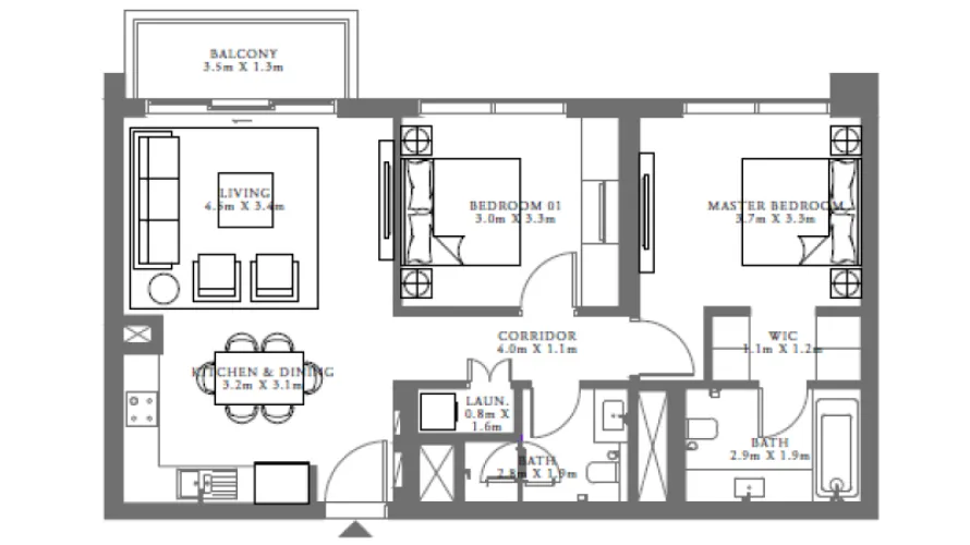 Appartement de 1 chambre à Dubai Hills Estate, UAE No. 1200 № 5