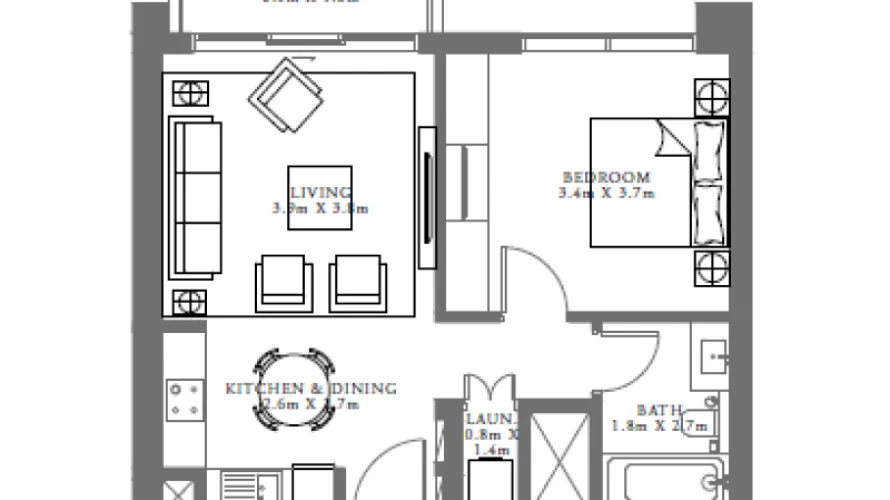 Appartement de 1 chambre à Dubai Hills Estate, UAE No. 1200 № 4