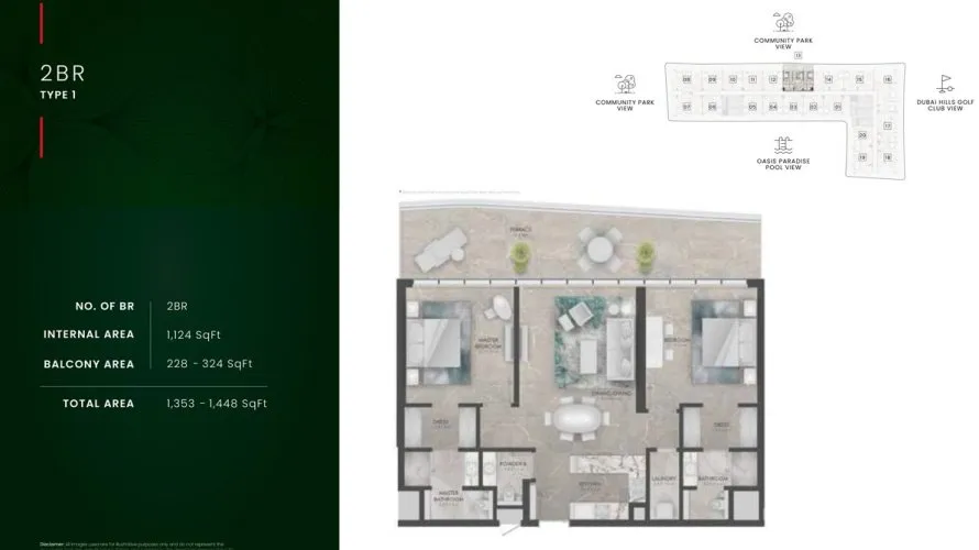 Appartement de 1 chambre à Dubai Hills Estate, UAE No. 1398 № 3