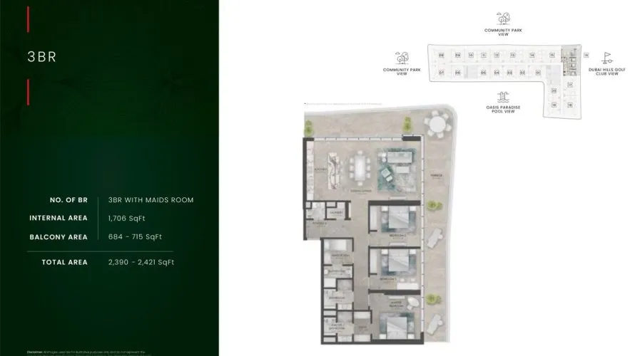Appartement de 1 chambre à Dubai Hills Estate, UAE No. 1398 № 2