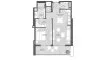 Планировка Квартиры «1BR» с 1 спальней в ЖК Hyde Residences